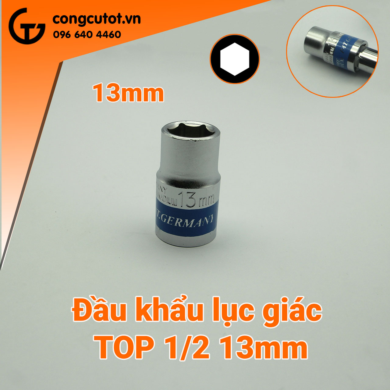 Đầu tuýp lục giác ngắn 1/2  TOP các cỡ