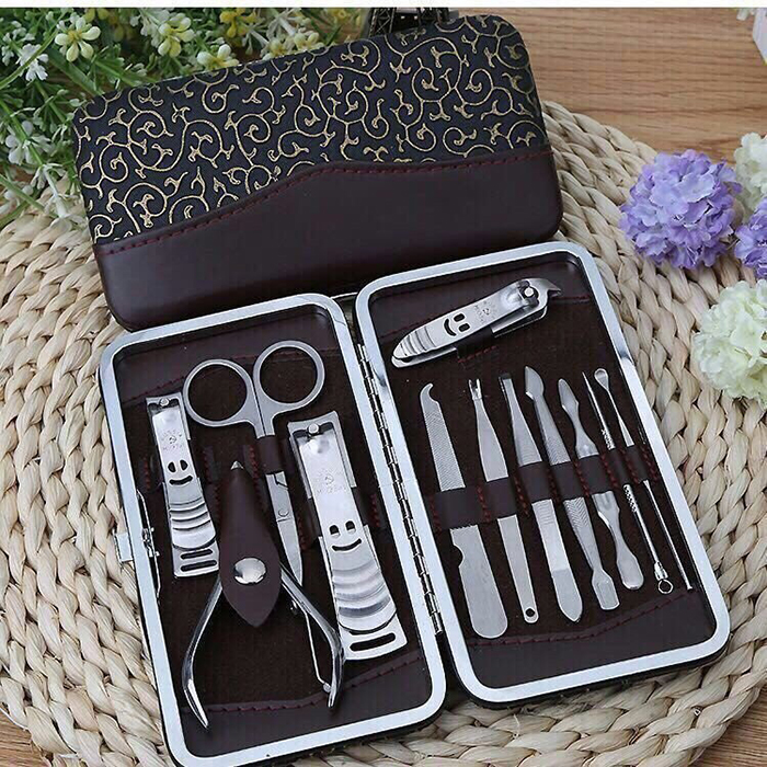 Bộ kìm cắt tỉa móng tay 12 món bằng thép không gỉ