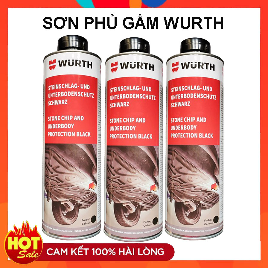 [ COMBO 2 Chai ] Sơn phủ gầm ô tô cao su non WURTH- sơn chống xét gỉ - sơn chống ồn cho xe -  Vegair Shop