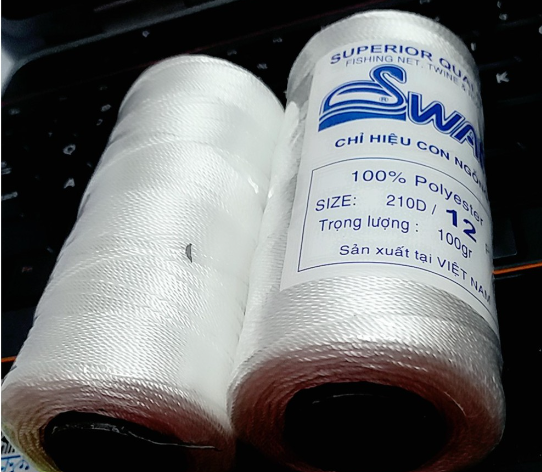 Cuộn 100-200gam chỉ dù, chỉ nylon xỏ hạt, dây nhợ thả diều size