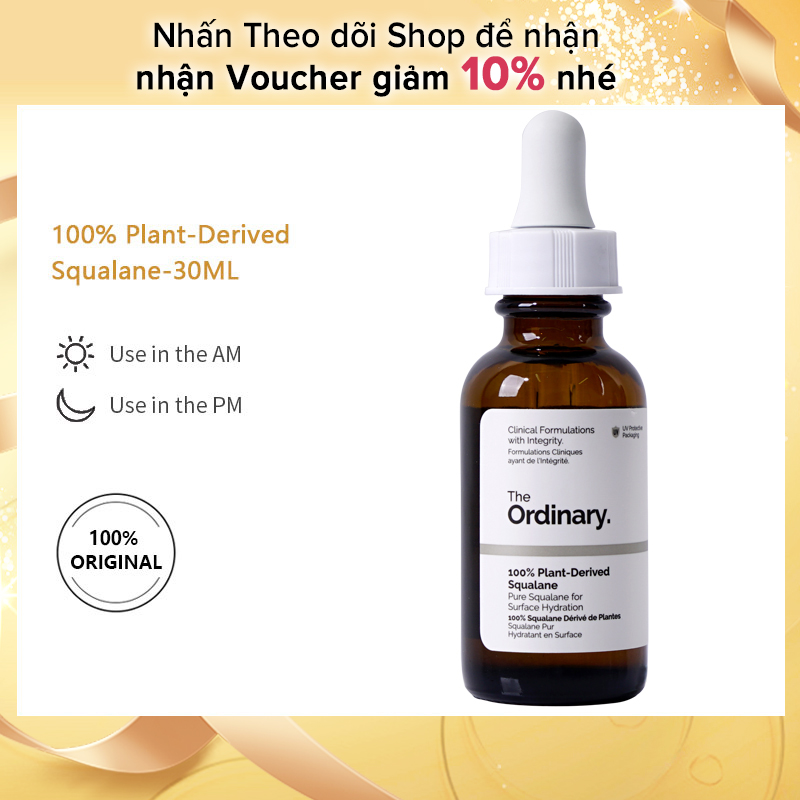 The Ordinary 100% Squalane chiết xuất từ thực vật 30ml, huyết thanh để làm săn chắc và dưỡng ẩm