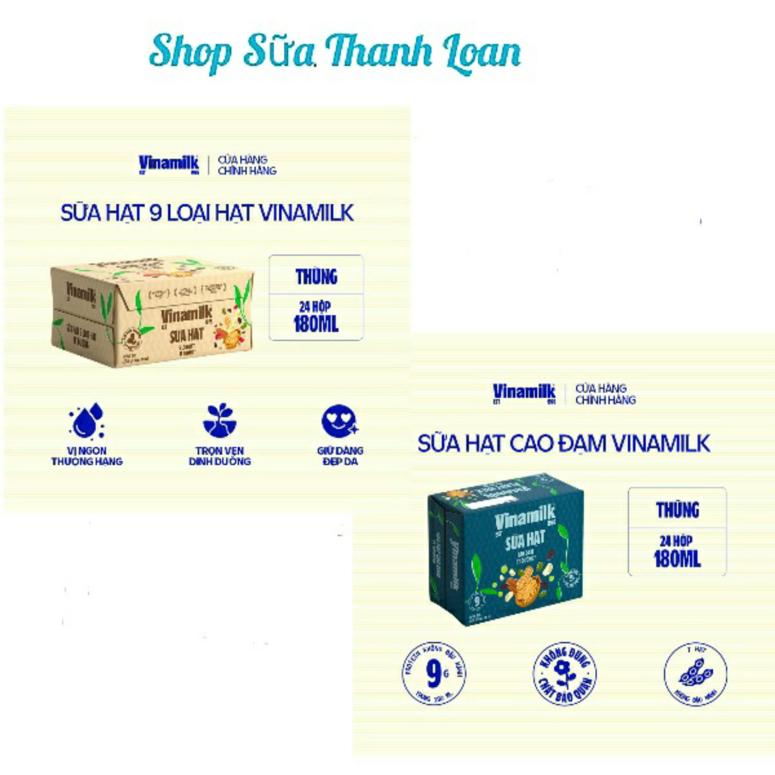   HSD T4-2026  Thùng 24 Hộp Sữa 9 Loại Hạt Vinamilk Super Nut  Sữa Hạt Cao Đạm 180ml. 