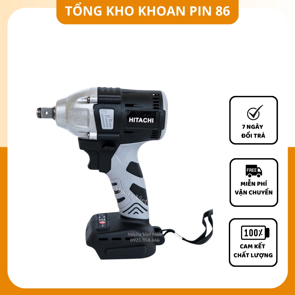 Thân máy siết bulong Hitachi không chổi than đầu 2 trong 1