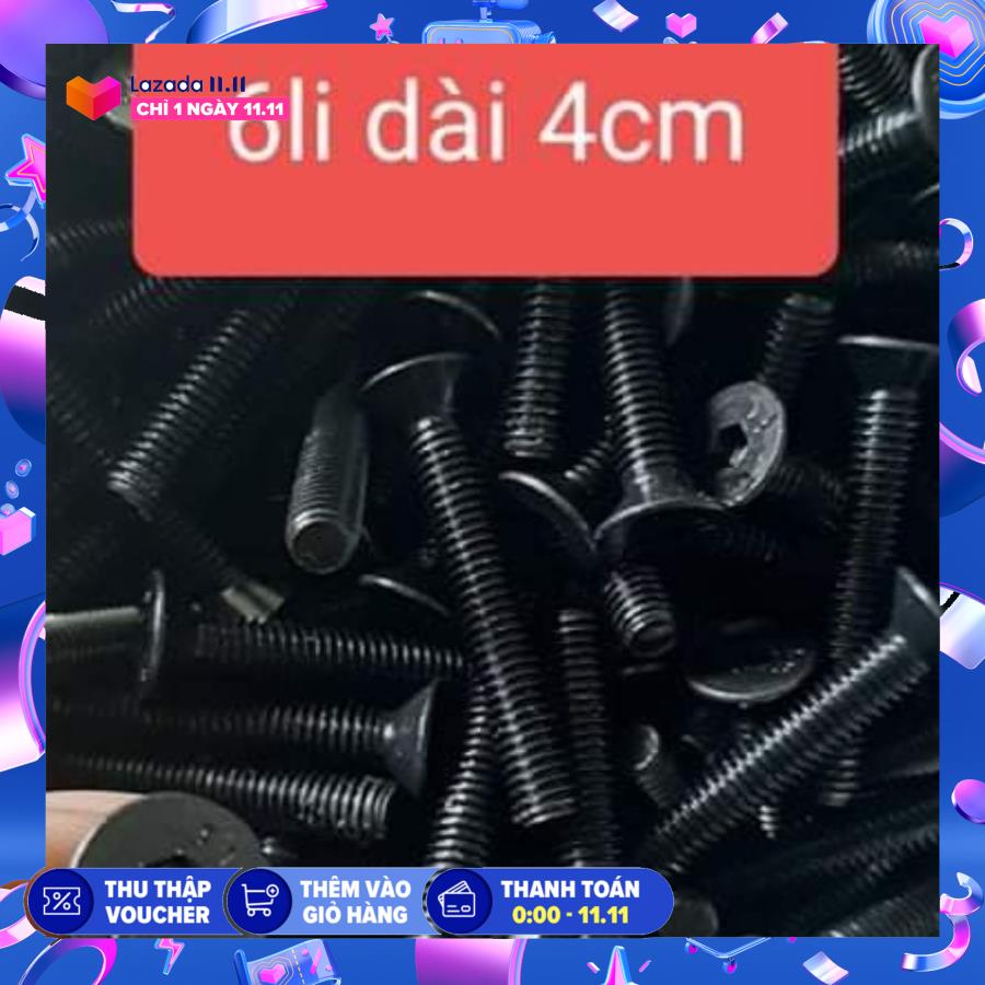 ]ỐC LỤC GIÁC 6LY DÀI 4CM MÀU ĐEN 35 CON