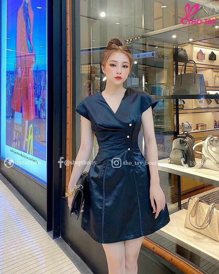 Đầm thiết kế xếp li nhẹ trước ngực cực xinh xắn sang chảnh, đơn giản nhưng cực chất, xsdx
