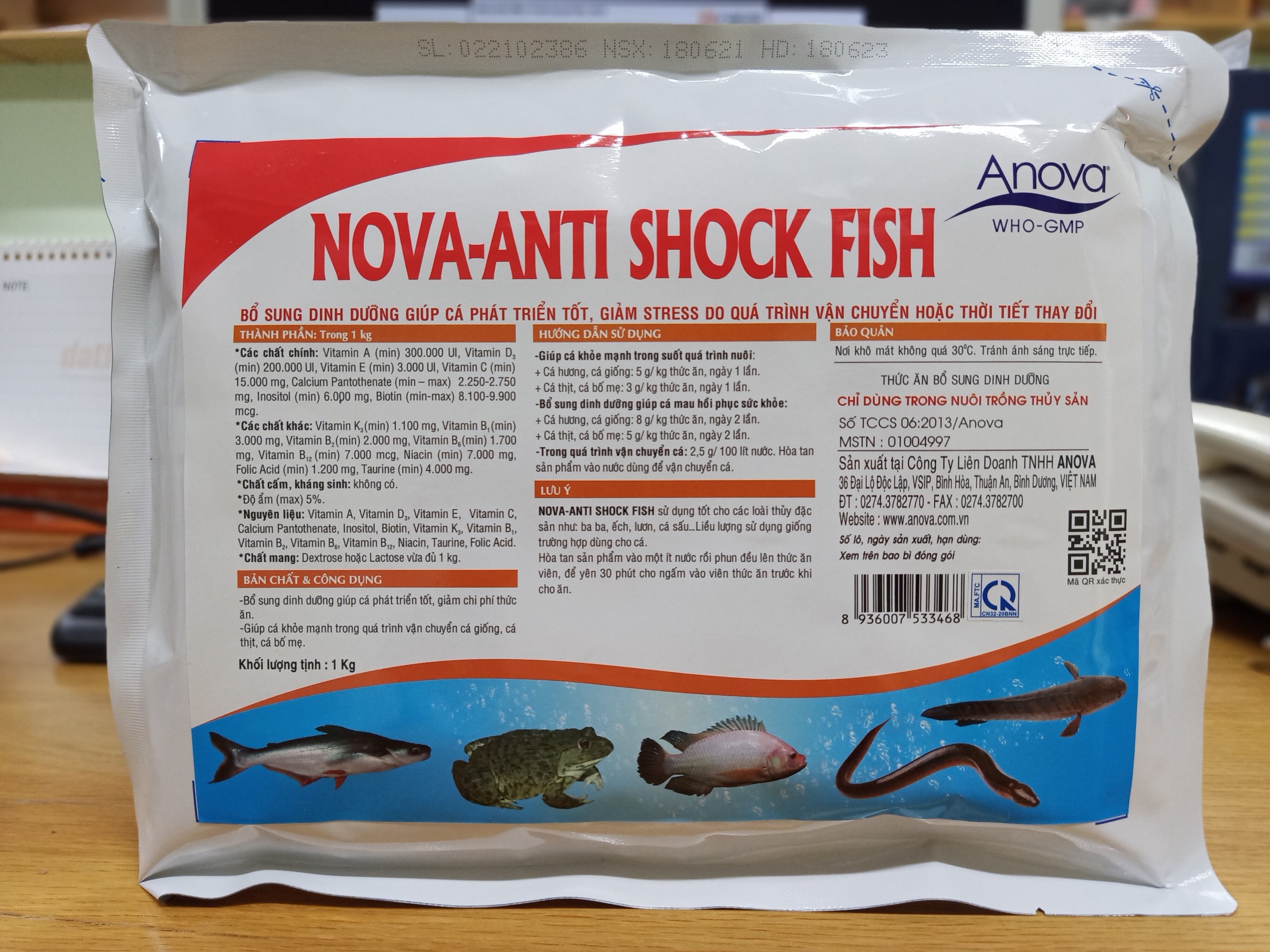 NOVA ANTI SHOCK FISH Bổ Sung Dinh Dưỡng Cho Cá, Giảm Stress Cho Cá Giúp Cá Khỏe Trong Quá Trình Vận Chuyển Cá Giống (Gói 1kg)