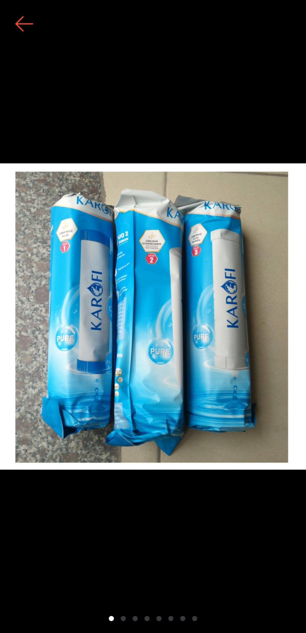 Lõi lọc nước ro karofi - bảng giá bộ 3 lõi lọc thô 1, 2, 3