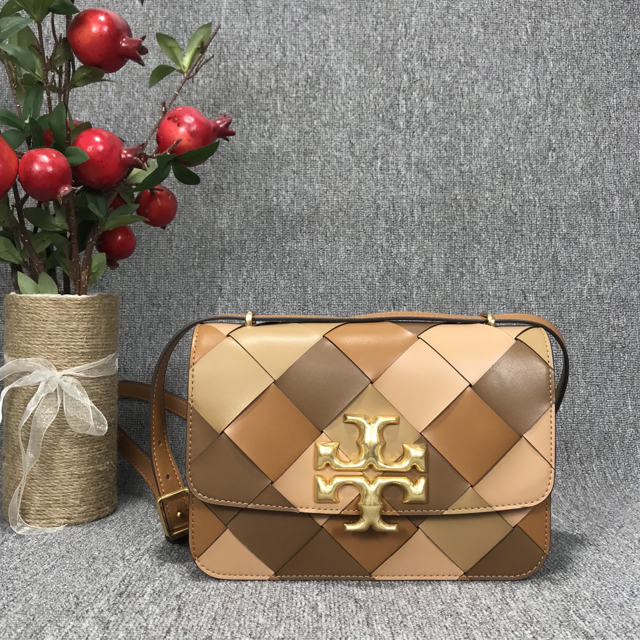 Túi Tory Burch xuất xịn chất liệu da thật phiên bản da đan giới hạn, túi xách nữ đeo chéo đeo vai sang trọng