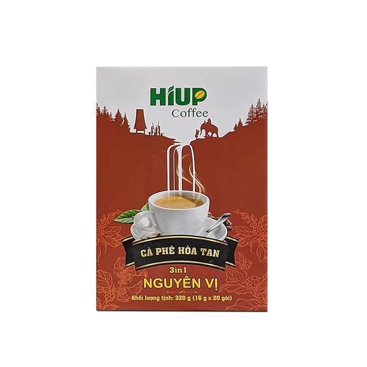 Cà Phê Sữa Hòa Tan 3in1 Nguyên Vị (20 gói x 16gr) - HIUP Coffee