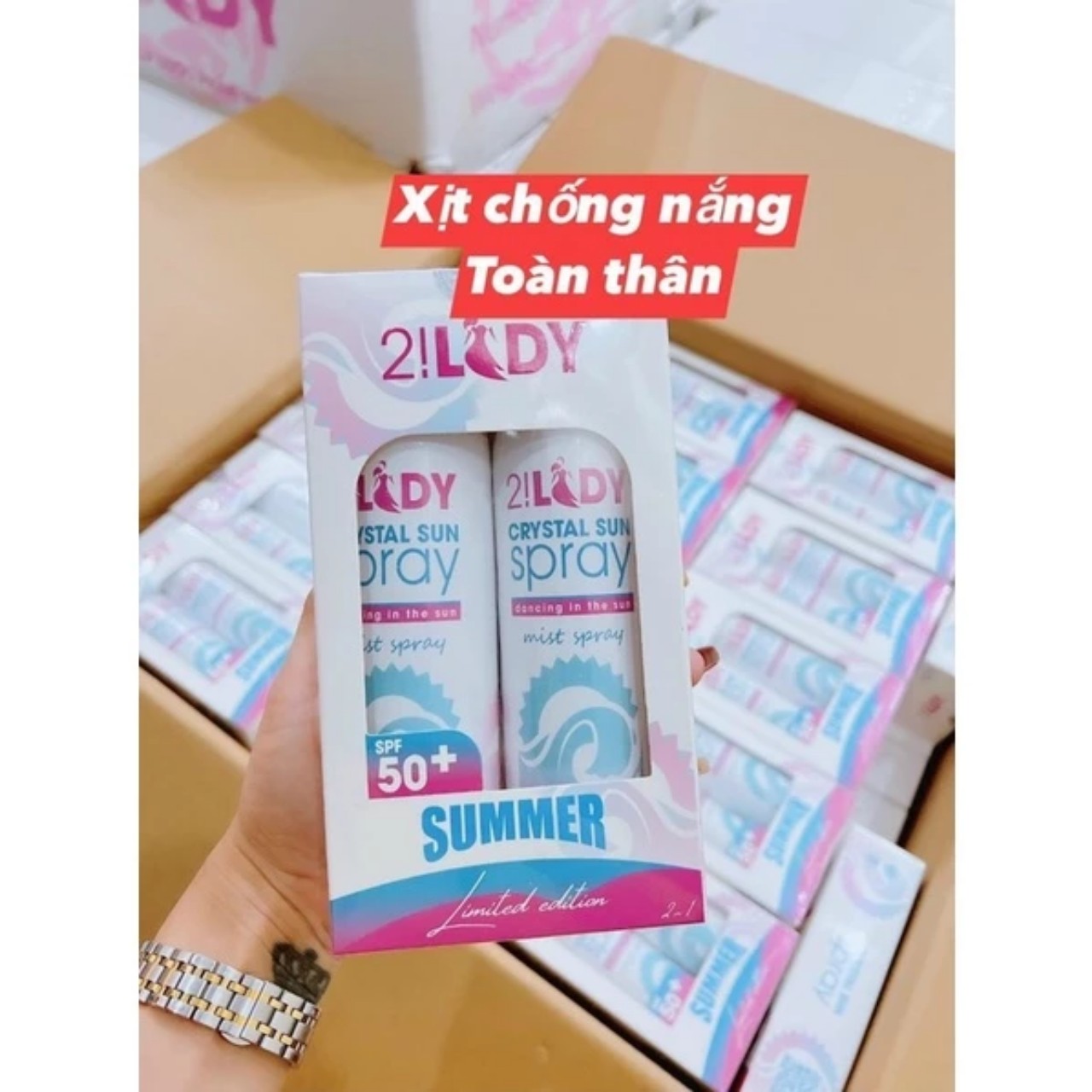 Combo 2 chai xịt chống nắng 2!lady magic skin