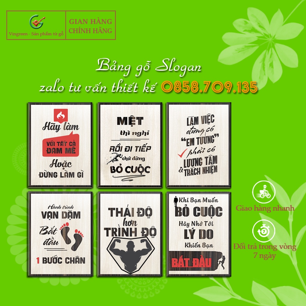 Tranh Văn Phòng Gỗ Khắc Chữ Slogan, Tranh trang trí nhà