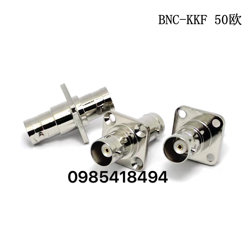 Đầu nối jack bnc- 2 đầu cái - có bệ bắt mặt máy- giá bán 1 chiếc