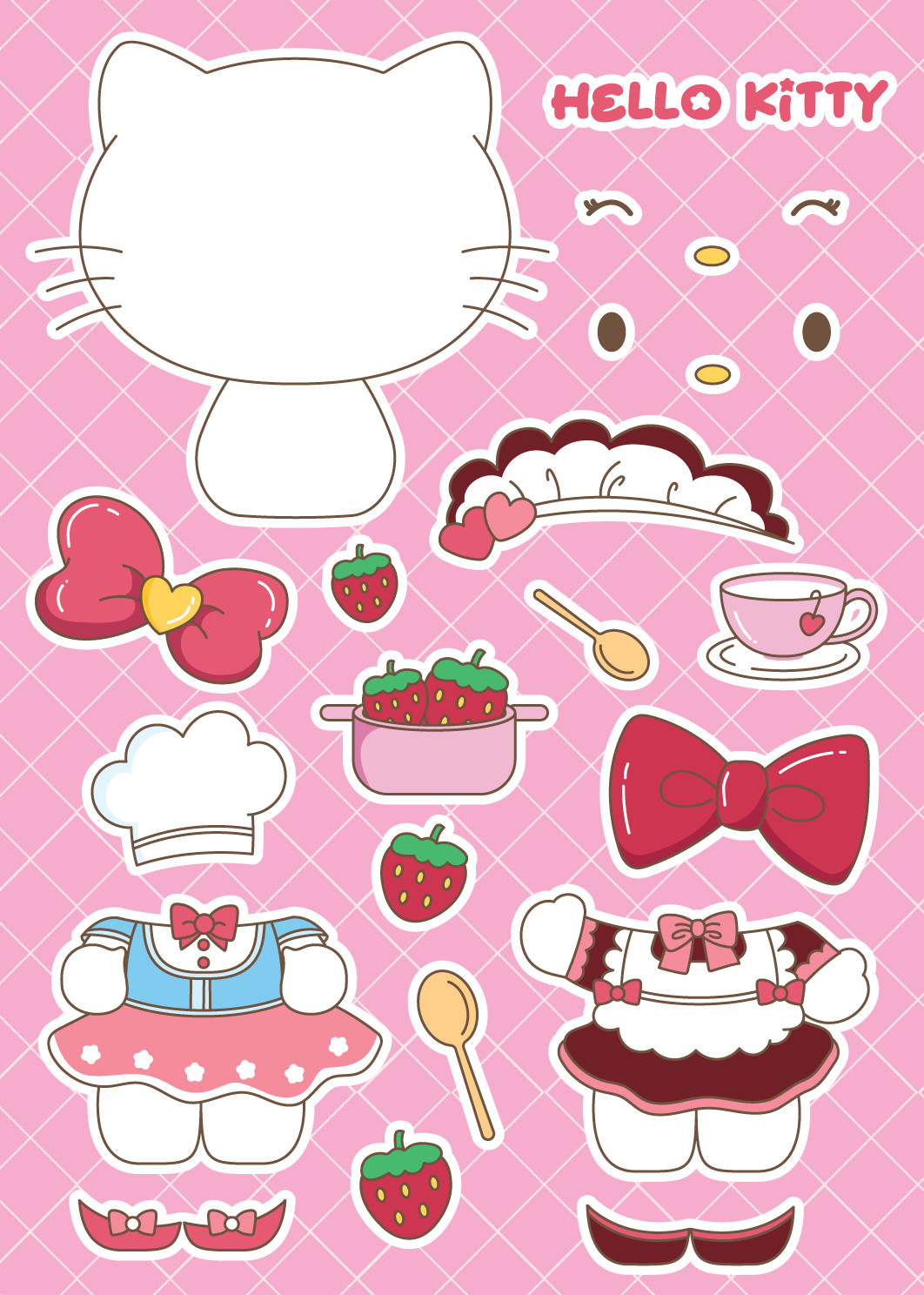 Tấm sticker ráp hình Hello Kitty dễ thương cute TooYoo BK00768