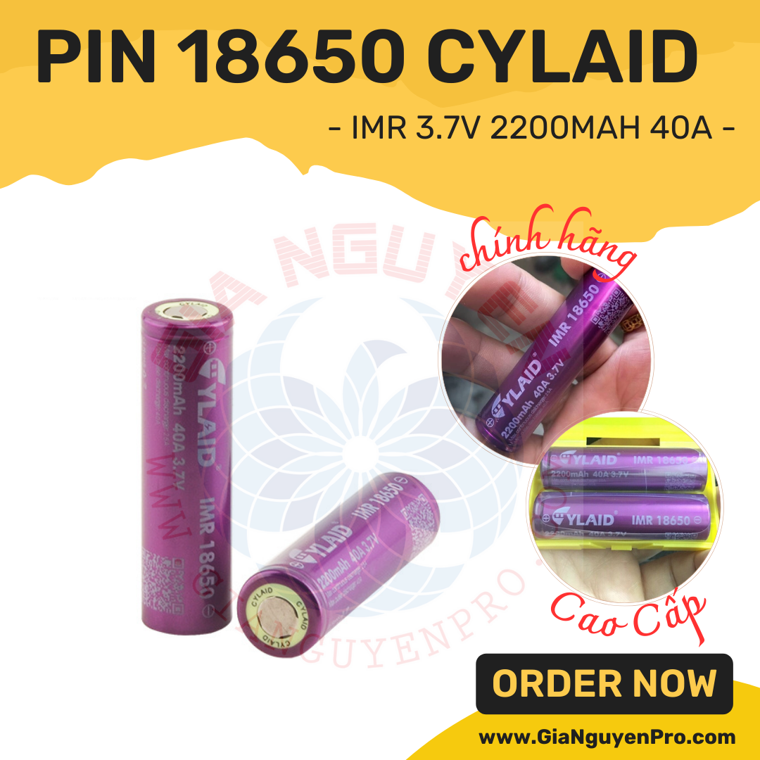 Pin 18650 CYLAID IMR 3.7v 2200mAh 40A