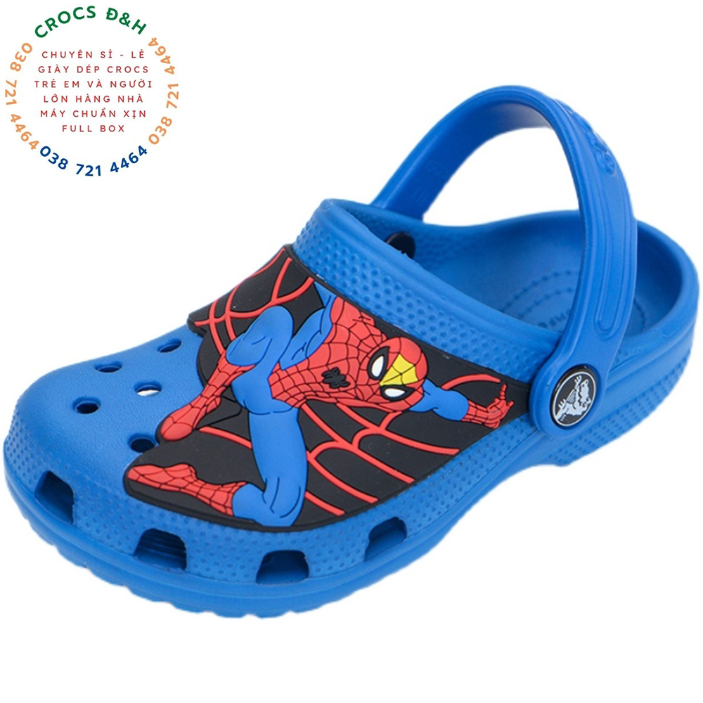 Giày dép crocs - dép sục nhựa crocs band spiderman cho bé trai chống thấm  nước, chống trơn trượt, chống hôi chân, hàng nhà máy xuất xịn, đầy đủ hộp  hoặc túi