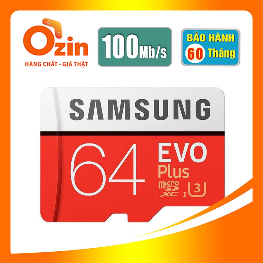 Thẻ nhớ micro SD samsung Evo plus 64GB 100Mb s video 4k
