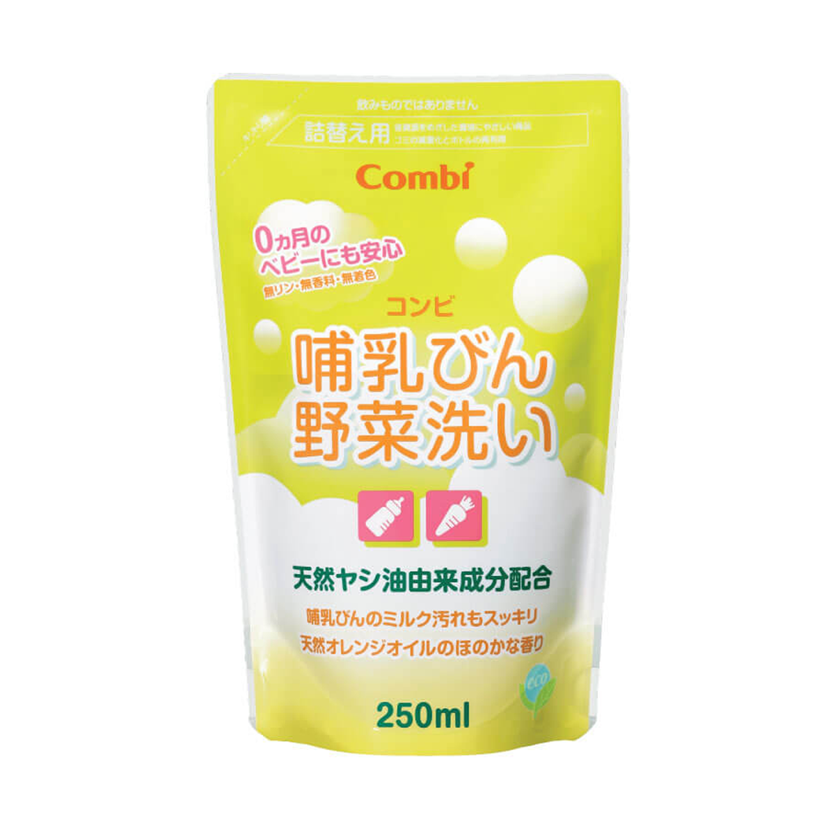 Made in Japan Túi dung dịch rửa bình sữa và rau quả Combi 250ml