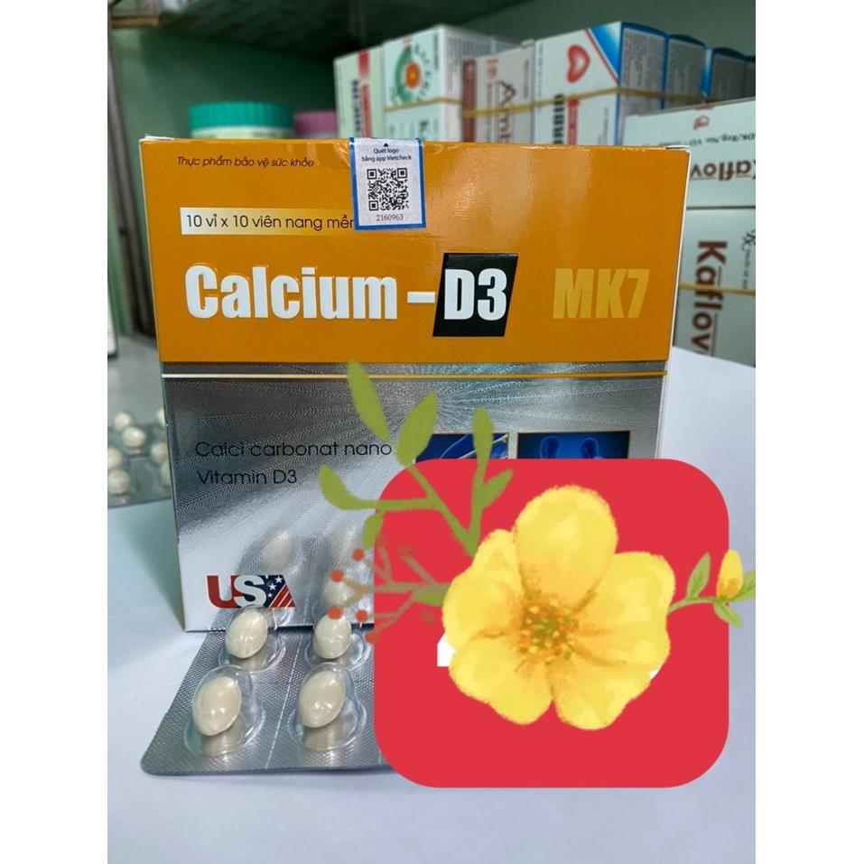 Calcium D3 MK7 BỔ SUNG Canxi LIQUID CANXI NANO calci - D3 Phòng ngừa loãng xương viên nang mền