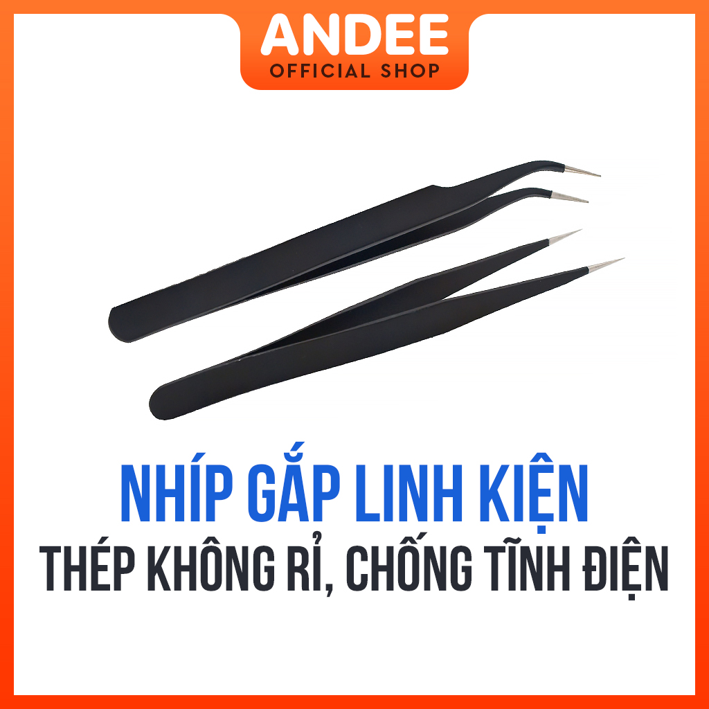 Nhíp gắp linh kiện điện tử thép không rỉ chống tĩnh điện dùng mod bàn phím cơ