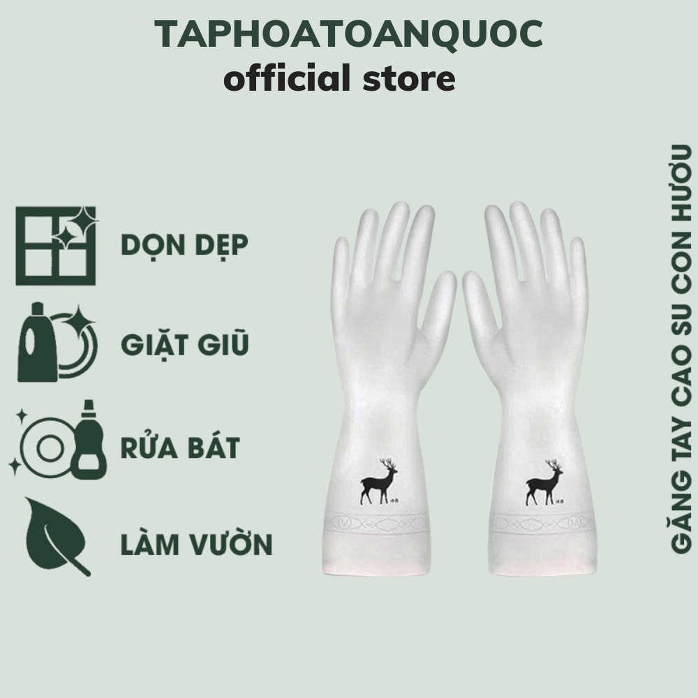 Găng tay cao su con hươu siêu bền siêu dai, đồ dùng phòng bếp, đồ dùng phòng tắm, đồ dùng gia đình, vệ sinh nhà cửa, gang tay (MS02), taphoatoanquoc