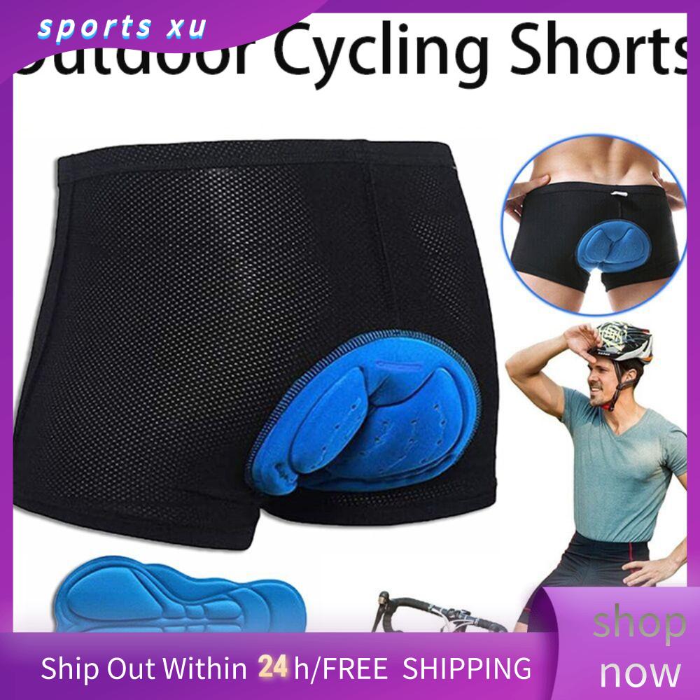 SPORTS XU Mềm Độn 3D Với miếng bọt biển Nam Nữ Quần áo tập thể thao Quần đi xe đạp Quần soóc đạp xe Đồ lót đạp xe