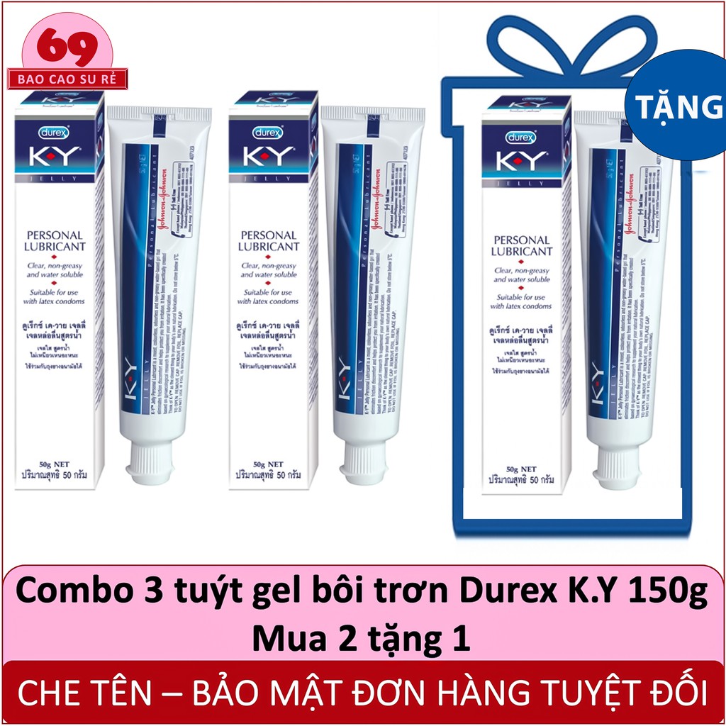 Combo 3 tuýt gel bôi trơn k.y