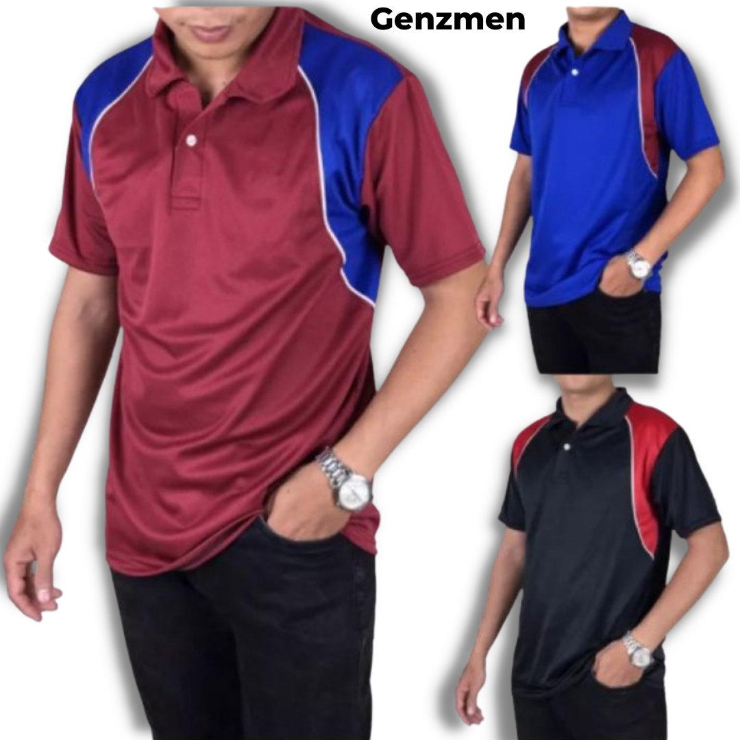 COMBO 3 Áo Thun polo Nam - Áo thun Thể Thao Vải Dày Thoáng Khí Siêu Mát 1 size từ 55 đến 75kg có tay ngắn Phối Vai CÓ CỔ TRỤ
