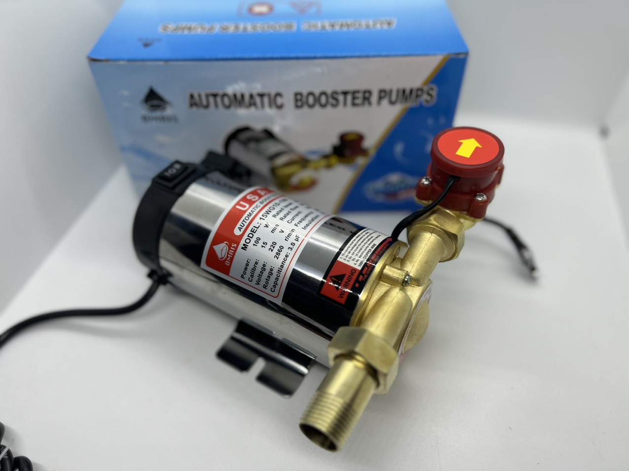 Bơm tăng áp 100W DÂY ĐÔNG 100% KHỐNG GIỐNG NHỮNG HÀNG GIÁ RẺ TRÊN THỊ TRƯỜNG Có role tự động đóng ngắt ,tăng áp lực nước cho vòi sen nóng lạnh máy giặt,sản suất theo công nghệ của USA