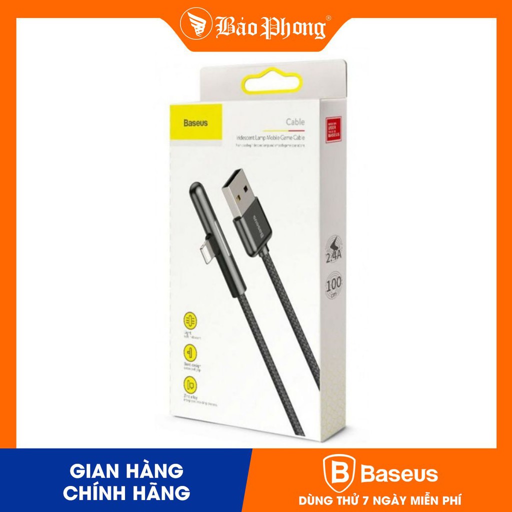 Cáp iphone baseus chơi game chân lightning iridescent lamp mobile game cable usb for ip 2.4a 1m cal7c-a01