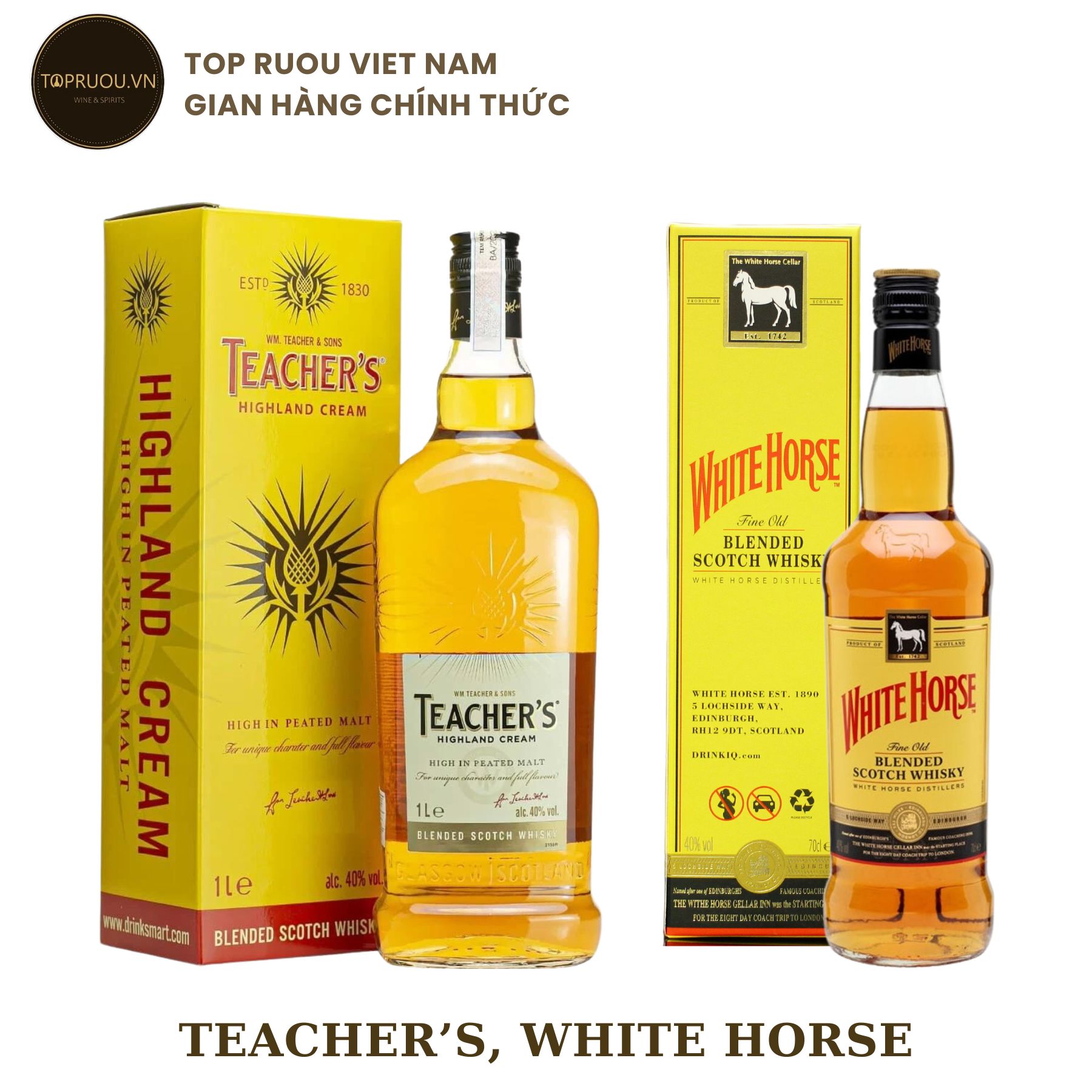 Rượu Whisky Teacher's - White Horse 700ml