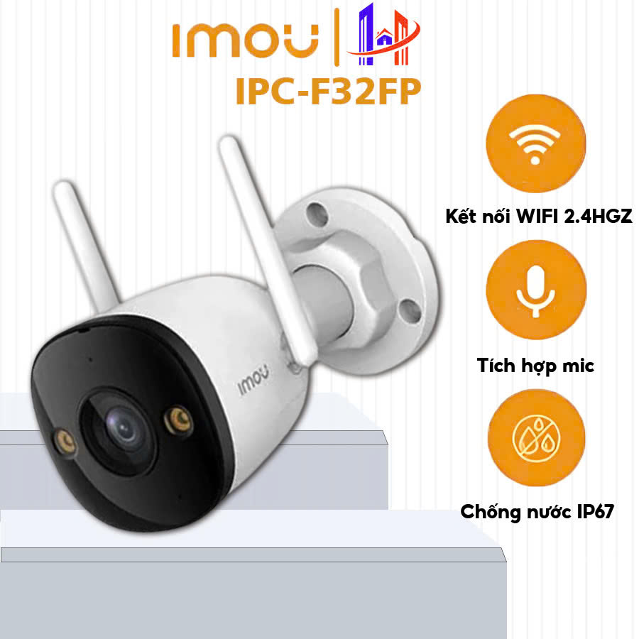   Tặng Hộp Box  Camera IMOU Ngoài Trời BULLET 2E F32FP 3MP & F52FP 5MP - Có Màu Ban Đêm - Bảo Hành 2 Năm - Bản Nâng Cấp F22FP và F42FP 