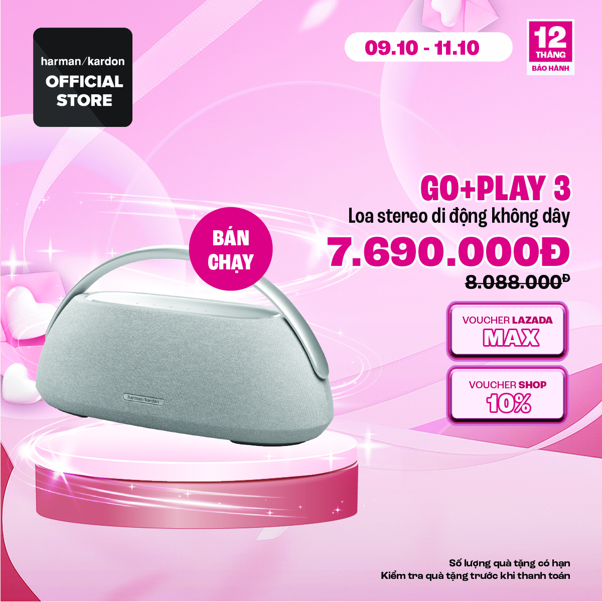 Loa Harman Kardon Go + Play 3 - Hàng Chính Hãng