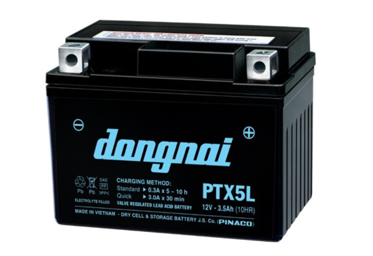 PTX5L ẮC QUY XE MÁY  KHÔ ĐỒNG NAI (12V-3.5AH)