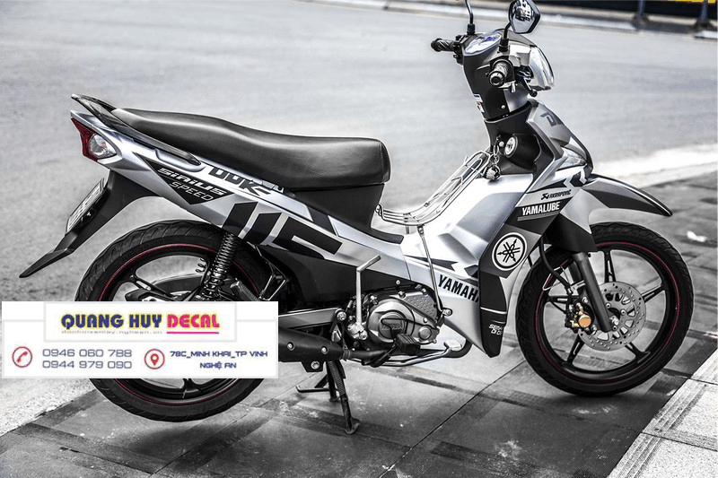 Tem Trùm Sirius FI Bạc Xám Duke độ đẹp  - Tem xe máy sirius FI thiết kế theo yêu cầu - tem trùm xe máy sirius FI bạc xám đẹp rẻ chất