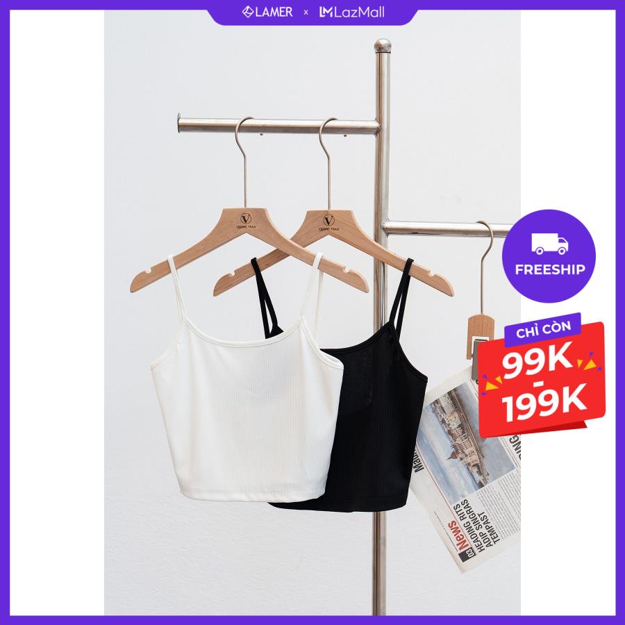 Áo 2 dây lamer croptop d61r23h002
