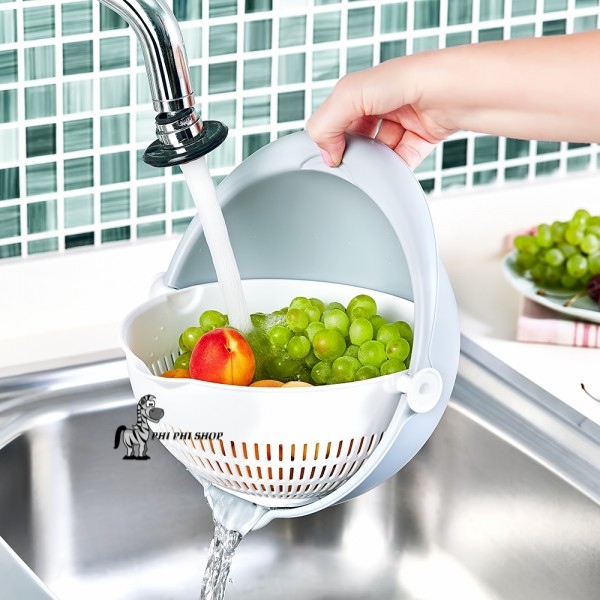 [HCM]Bộ thau rổ xoay đa năng thoát nước Lock and Lock THB605 Hobby Life dùng rửa trái cây  quay rau ráo nước vo gạo đậy thực phẩm bào đảm vệ sinh