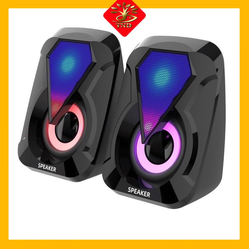 Loa vi tính mini 1053 để bàn cao cấp âm thanh siêu trầm có đèn led 7 màu