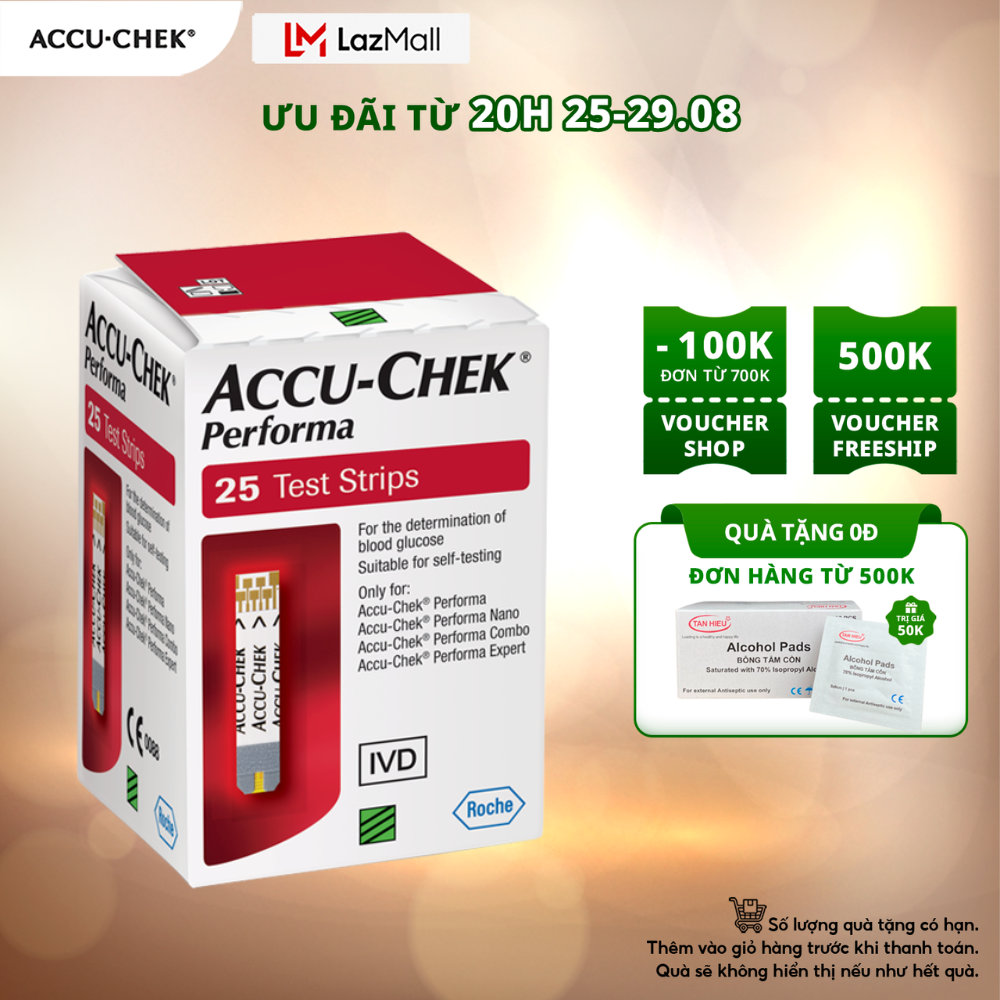 Hộp 25 que thử đường huyết accu-chek® performa