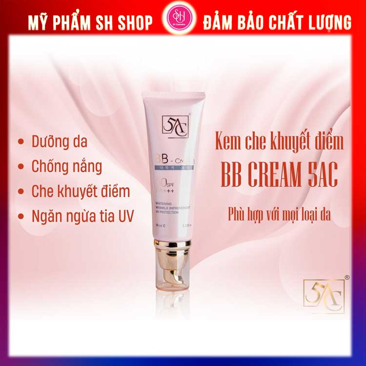 Kem nền che khuyết điểm chống nắng dưỡng ẩm kiềm dầu 5AC BB Cream Hàn quốc 60ml