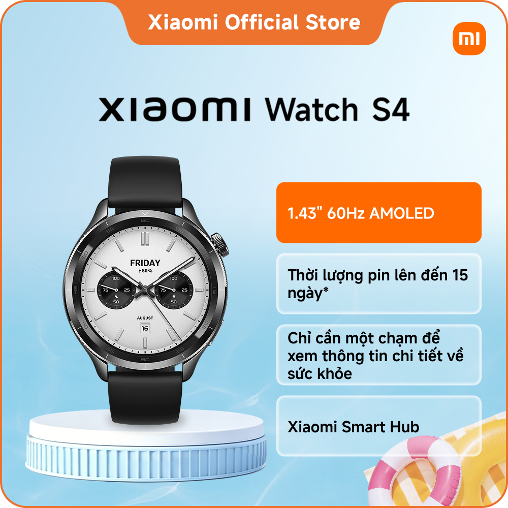 Đồng hồ thông minh Xiaomi Watch S4 | Màn hình AMOLED 1,43” với độ sáng vượt trội | Thiết kế khung viền hoán đổi mới | Núm vặn kiểu cổ điển cho cảm giác thuận tiện khi sử dụng
