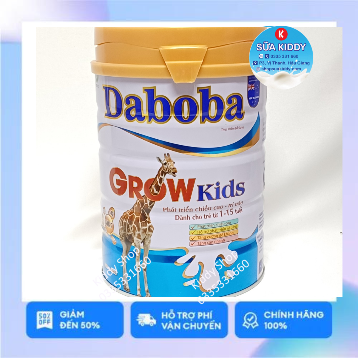 Sữa tăng chiều cao Daboba Growkids 900g cho bé từ 1-15 tuổi (kiddy1234)
