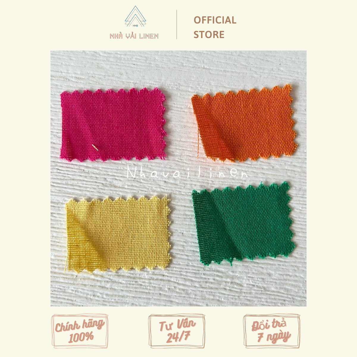 Vải Linen bột trơn mới Nhà Vải Linen