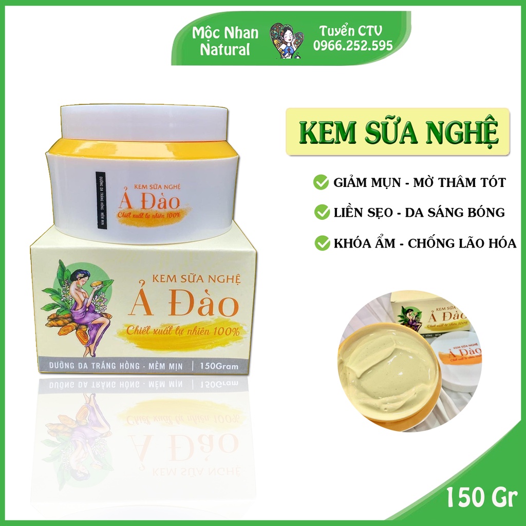 Kem sữa nghệ Ả Đào, Mộc Nhan Natural, kem nghệ dưỡng body sáng da, mờ thâm.