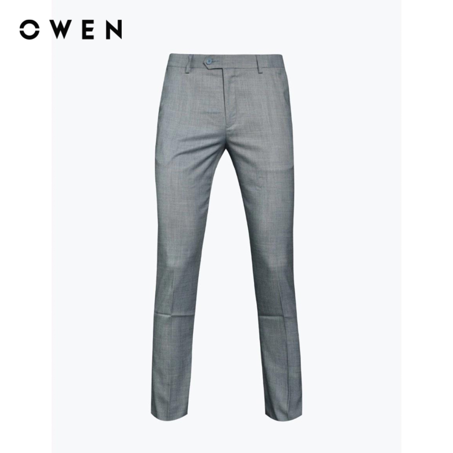 OWEN - Quần tây QS22419 Slim Fit Ghi chất liệu vải Polyester