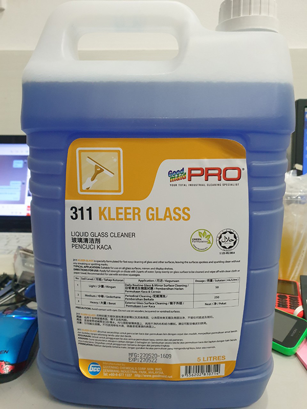 Nước lau kính chuyên dụng Goodmaid G311-Kleer Glass Made in Malaysia can 5 Lít