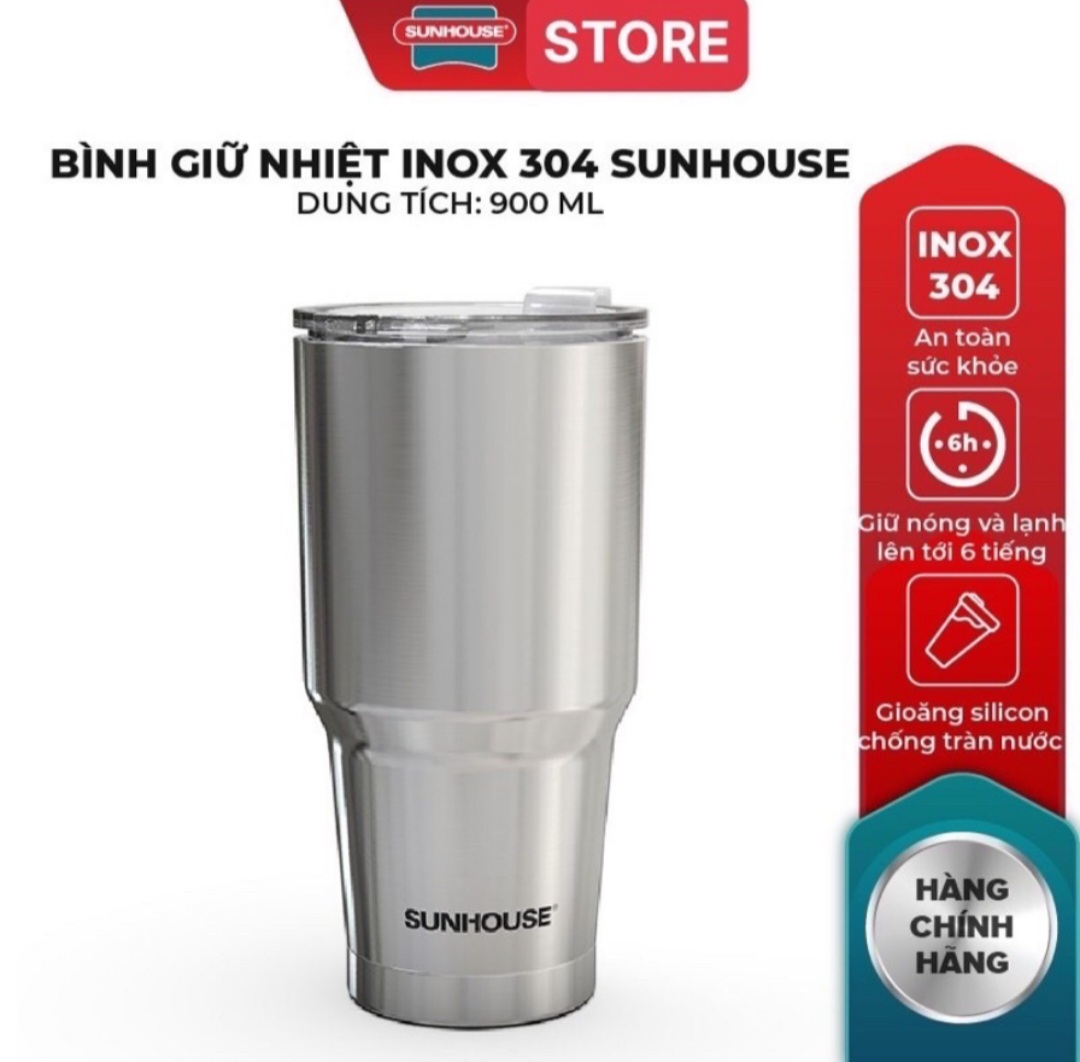 Ly bình giữ nhiệt inox 304 sunhouse