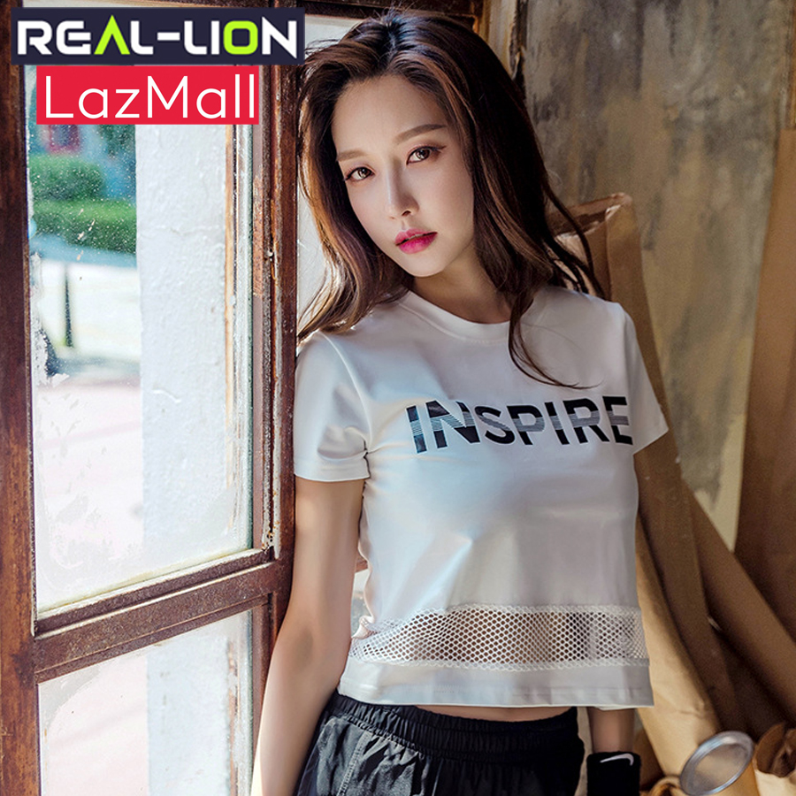 Áo thun thể thao nữ tập Gym, Yoga, Aerobic nữ phối lưới cao cấp REAL-LION - RL07