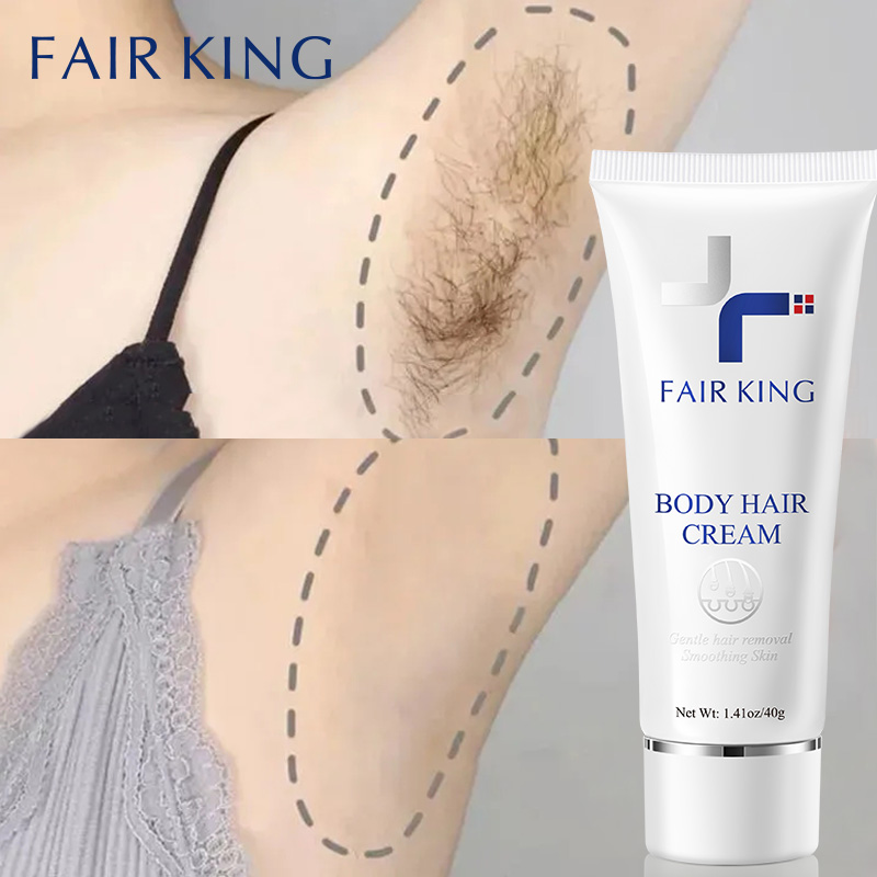 FAIR KING Nam và nữ Kem làm rụng lông thảo dược chăm sóc da Tẩy lông Kem không đau để loại bỏ lông nách Chân lông Chăm sóc cơ thể Cạo râu 40g  - intl