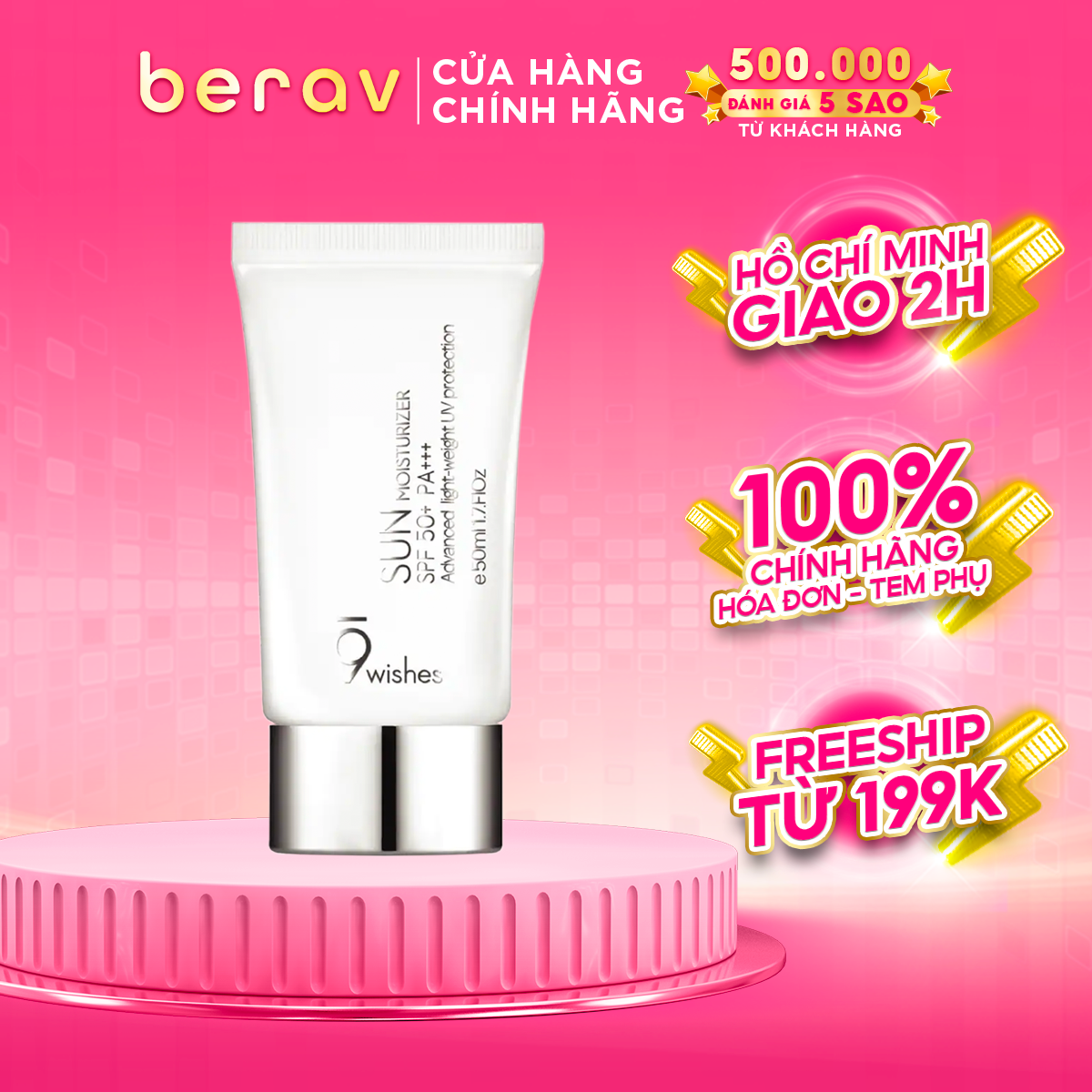 Kem Chống Nắng 9Wishes Bảo Vệ Da Và Cấp Ẩm Sun Moisturizer Spf 50+ Pa+++ 50ml