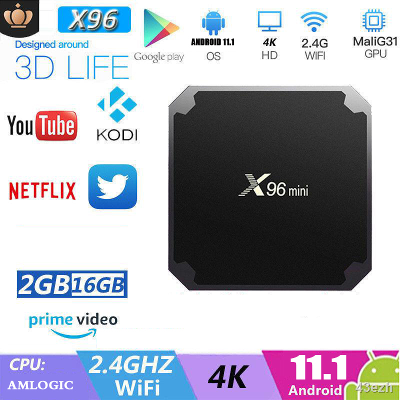 đầu android TV Box X96 mini 2G ROM 16G cấu hình mạnh, cài đặt hết ứng dụng giải trí cho khách, kết nối wifi không dây, bảo hành 12 tháng